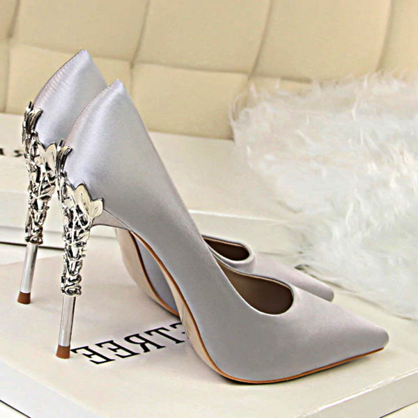 Womens Silver | Kitten Heel Sandal | HL 102 VIVAS – Fyor India