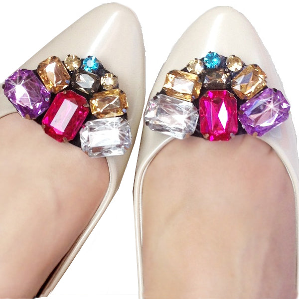 Wedding Shoe Clips Rhinestone Crystal Silver Bow Shoe Decoration